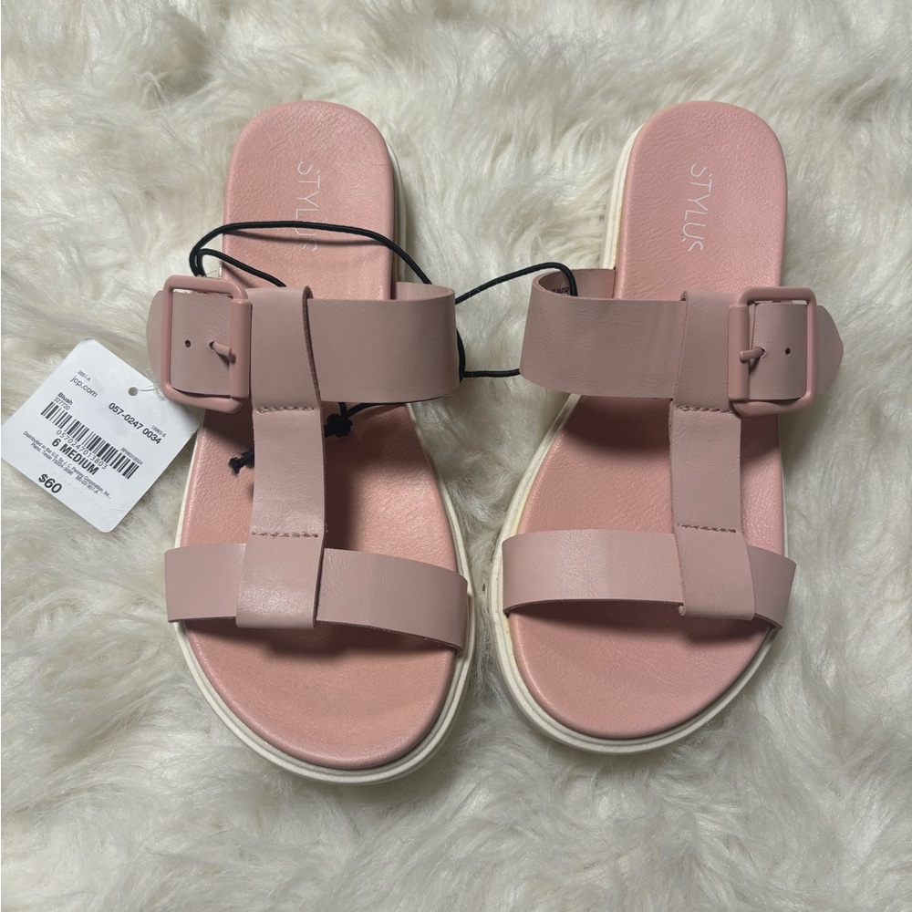 NEW Stylus Light Pink Strappy Platform Sandals size 6